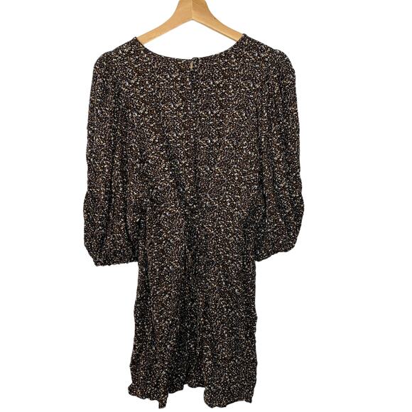 & Other Stories Boho Babydoll Brown Floral Dress 6 - Picture 2 of 6
